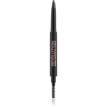 Makeup Revolution Duo Brow Definer precízna ceruzka na obočie odtieň Dark Brown 0.15 g
