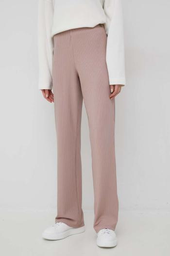 Nohavice Calvin Klein Jeans dámske, fialová farba, široké, vysoký pás