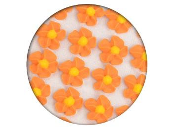 Cukrová dekorácia - Kvety točené 35 ks oranžová - Frischmann