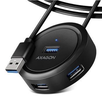 AXAGON HUE-P1AL ROUND Hub, USB-C 5Gbps, 4× USB-A, micro USB power IN, USB-A cable 1,2 m