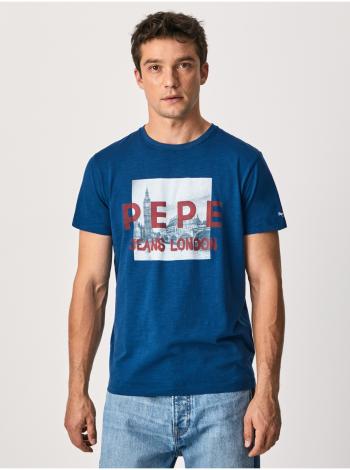 Tričká s krátkym rukávom pre mužov Pepe Jeans - modrá