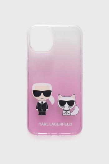 Puzdro na mobil Karl Lagerfeld iPhone 13 ružová farba