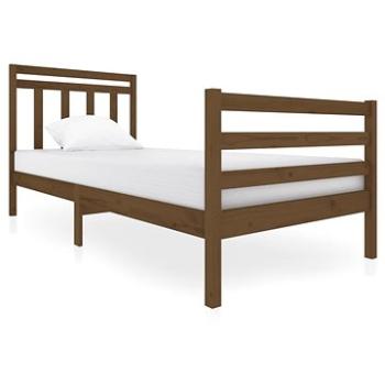 Rám postele medovo hnedý masívne drevo 90 × 200 cm, 3100642