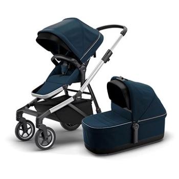 Thule Sleek + Bassinet Navy Blue on Aluminum (0091021772144)