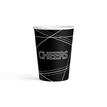 Amscan Poháre - Cheers čierne 8 ks 250 ml