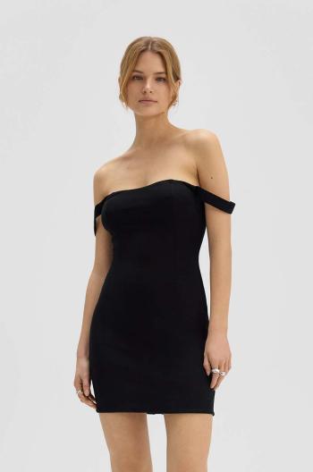 Šaty Saint Body OFF SHOULDER MINI DRESS BLACK čierna farba, mini, priliehavá, SB.528