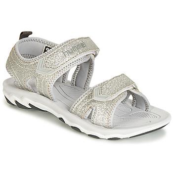 hummel  Športové sandále SANDAL GLITTER JR  Strieborná