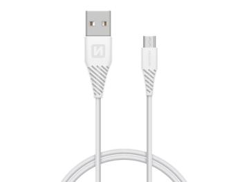 Kábel SWISSTEN 71504302 USB/Micro USB 1,5m White (dlhší konektor 9mm)