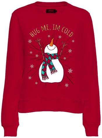 ONLY Dámsky sveter ONLY DA Regular Fit 15270956 Urban Red SNOWMAN L