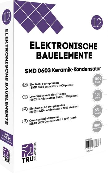 TRU COMPONENTS T1806P021 sada keramických kondenzátorov SMD 0603  50 V 5 % (d x š) 1.6 mm x 0.8 mm 1000 dielov Tape cut