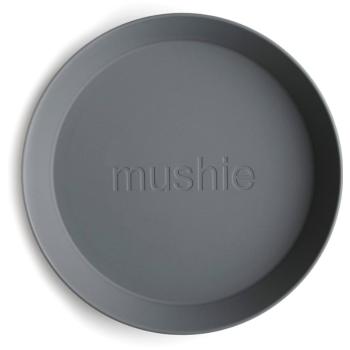 Mushie Round Dinnerware Plates tanier Smoke 2 ks