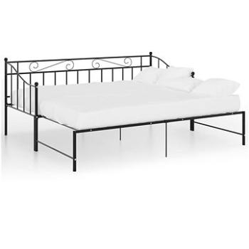 Shumee Rám vysúvacej postele/pohovky čierny kovový 90 × 200 cm, 324776