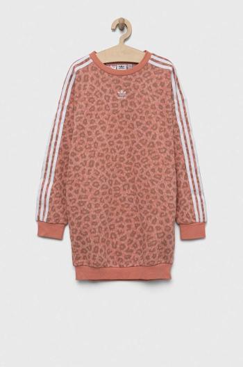 Dievčenské šaty adidas Originals oranžová farba, midi, oversize