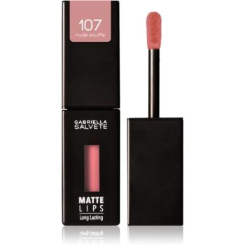 Gabriella Salvete Matte Lips dlhotrvajúci tekutý rúž s matným efektom odtieň 107 Nude Souffle 4,5 ml