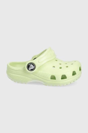 Detské šľapky Crocs zelená farba