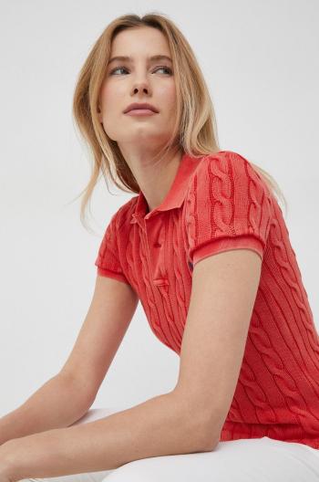 Bavlnené polo tričko Polo Ralph Lauren červená farba