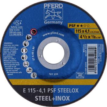 PFERD 62011531 E 115-4,1 PSF STEELOX brúsny kotúč lomený  115 mm 22.23 mm 10 ks