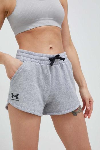 Šortky Under Armour dámske, šedá farba, melanžové, vysoký pás