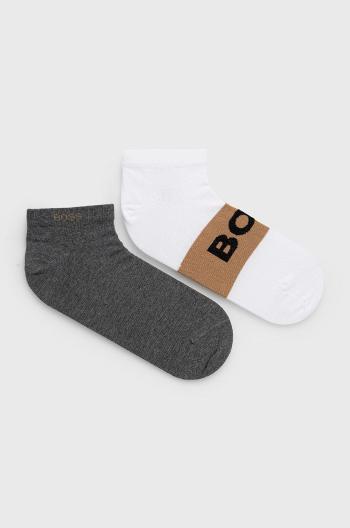 Ponožky BOSS (2-pak) pánske, šedá farba