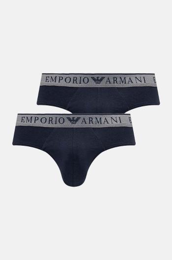 Slipy Emporio Armani Underwear 2-pak pánske, tmavomodrá farba, 111733 4F720