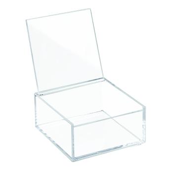 Priehľadný stohovateľný box s vekom iDesign Clarity, 10 x 10 cm