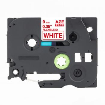 Kompatibilná páska s Brother TZ-FX222 / TZe-FX222, 9mm x 8m, flexi, červená tlač / biely podklad