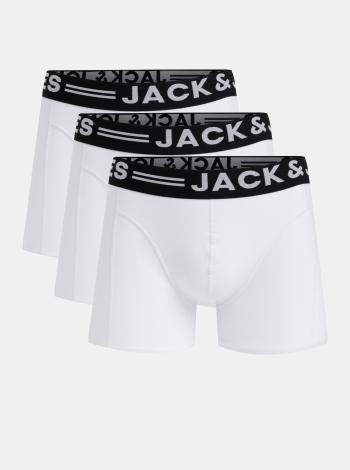 Súprava troch boxeriek v bielej farbe Jack & Jones Sense