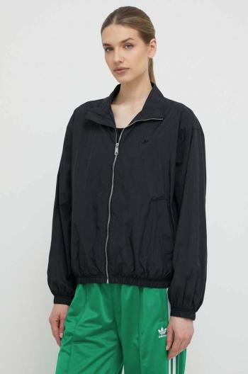 Bunda adidas Originals Premium Essentials Nylon Windbreaker dámska, čierna farba, prechodná, oversize, IT6726