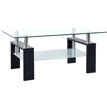 SHUMEE Konferenčný stolík čierny a priehľadný 95 × 55 × 40 cm tvrdené sklo, 330303