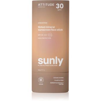 Attitude Sunly Tinted Face Stick minerálny krém na opaľovanie v tyčinke SPF 30 20 g