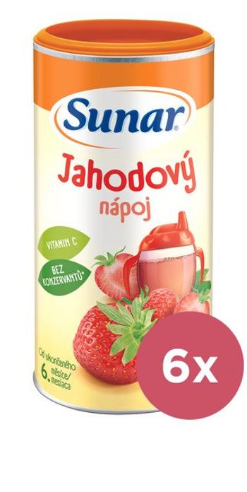 6x SUNAR Nápoj rozpustný jahodový 200g