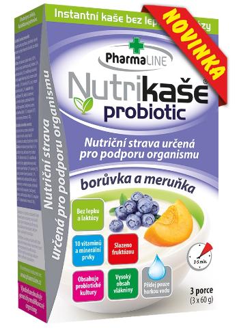 Nutrikaša probiotic čučoriedka a marhuľa, 3 x 60 g