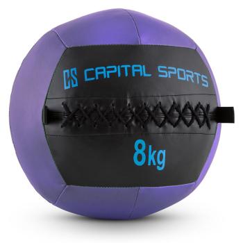 Capital Sports Wallball 8, 8kg, fialová, Wall Ball (medicinbal) z umelej kože