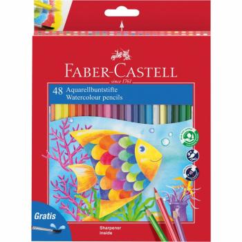 FABER-CASTELL PASTELKY AKVARELOVE SET 48 FAREBNE + STETEC V PAP.KRAB.