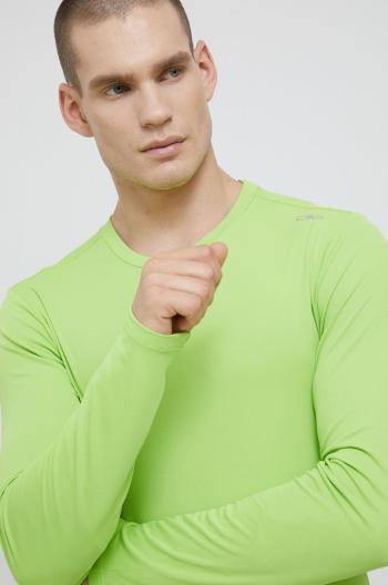 Funkčné tričko s dlhým rukávom CMP zelená farba, jednofarebný