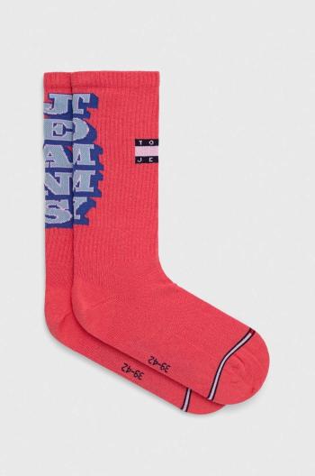 Ponožky Tommy Jeans ružová farba