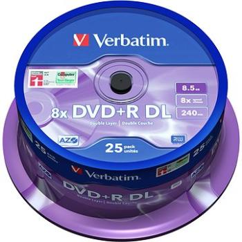 VERBATIM DVD + R DL AZO 8,5 GB, 8×, spindle 25 ks (43757)
