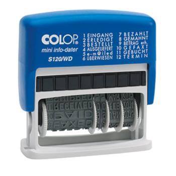 Colop mini info-dater S120/WD dátumovka 47 x 4 mm (š xv) modrá, sivá