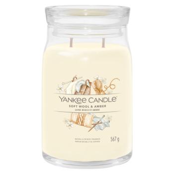 YANKEE CANDLE Signature sklo veľké 2 knôty Soft Wool & Amber 368 g