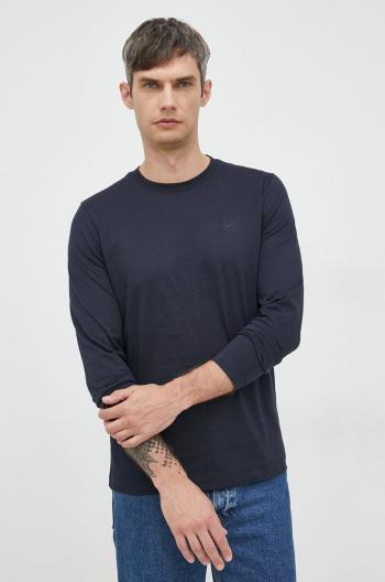 Bavlnené tričko s dlhým rukávom Liu Jo tmavomodrá farba, jednofarebné