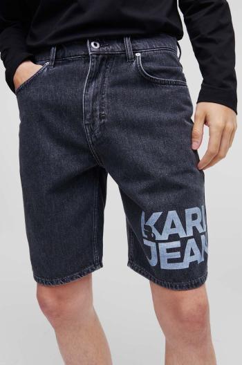 Rifľové krátke nohavice Karl Lagerfeld Jeans pánske, čierna farba