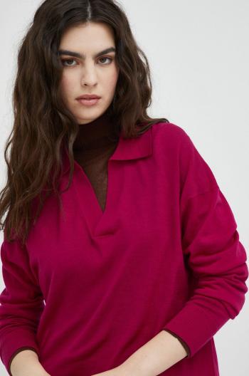 Vlnený sveter G-Star Raw dámsky, ružová farba, tenký,