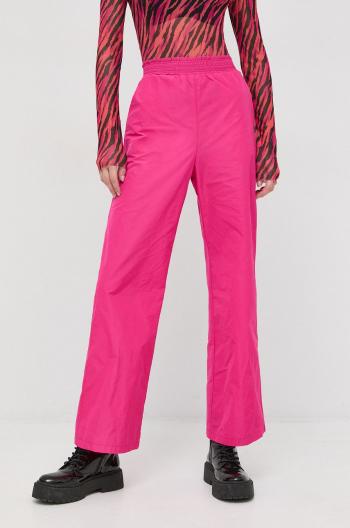 Nohavice Patrizia Pepe dámske, ružová farba, rovné, vysoký pás