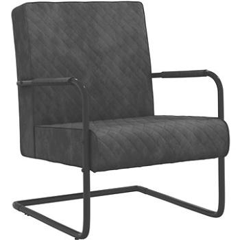 Konzolová stolička tmavo sivá zamat, 325725