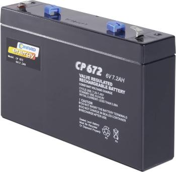 Conrad energy CE6V/7Ah 250129 olovený akumulátor 6 V 7 Ah olovený so skleneným rúnom (š x v x h) 151 x 94 x 34 mm plochý