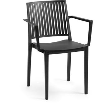 ROJAPLAST Stolička záhradná BARS ARMCHAIR, čierna (5604916050507)