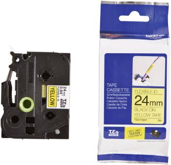 páska flexibilné  Brother TZe-FX, TZ-FX TZe-FX651  Farba pásky: žltá Farba písma:čierna 24 mm 8 m