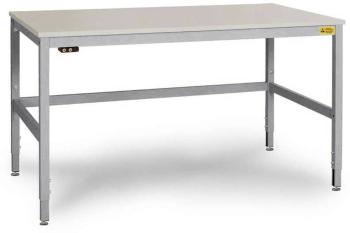 Manuflex LC3053.9006 ESD pracovný stôl CANTOLAB Spezial s gumovou doskou, š xhxv = 1500 x 800 x 752-952 mm  Farba: hliní
