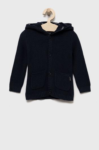Detský bavlnený sveter Guess tmavomodrá farba, tenký