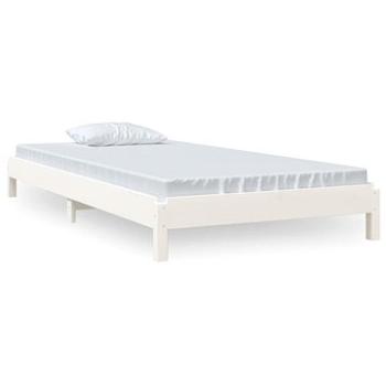 Stohovateľná posteľ biela 75 × 190 cm masívna borovica, 820408